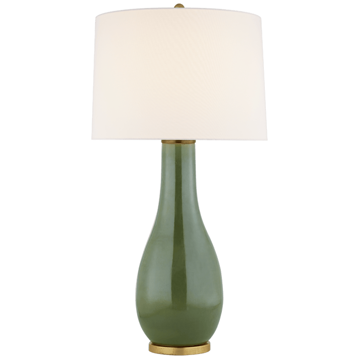 Orson Balustrade Form Table in Shellish Kiwi with Linen Shade