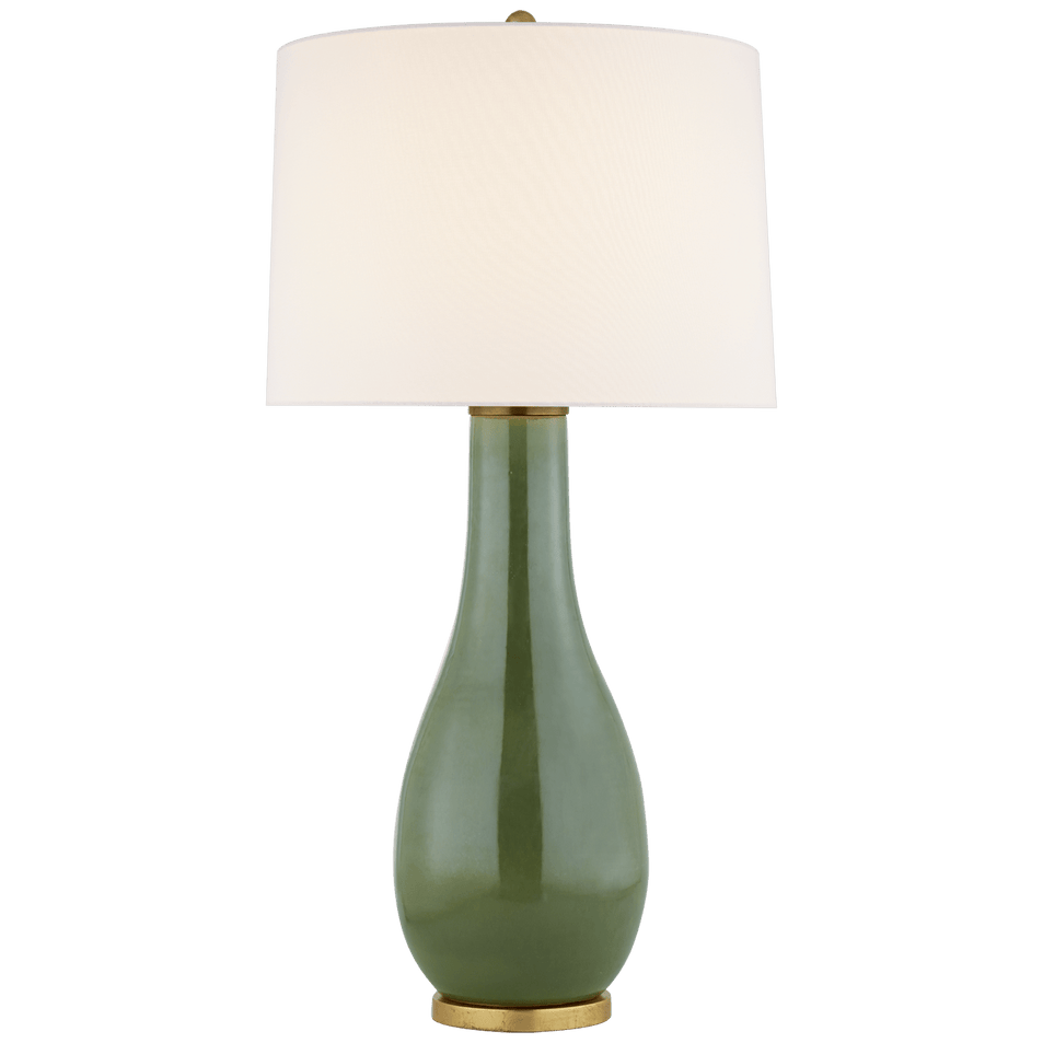 Orson Balustrade Form Table in Shellish Kiwi with Linen Shade