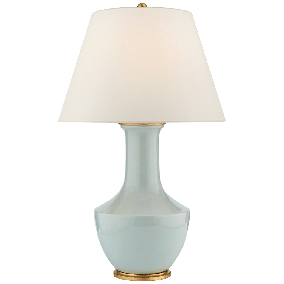Lambay Table Lamp in Ice Blue with Linen Shade