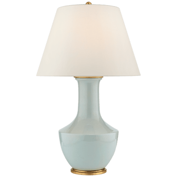 Lambay Table Lamp in Ice Blue with Linen Shade