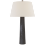 Fluted Spire Large Table Lamp in Aged Iron with Linen Shade