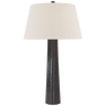 Fluted Spire Large Table Lamp in Aged Iron with Linen Shade