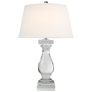 Balustrade Table Lamp in Crystal with Linen Shade