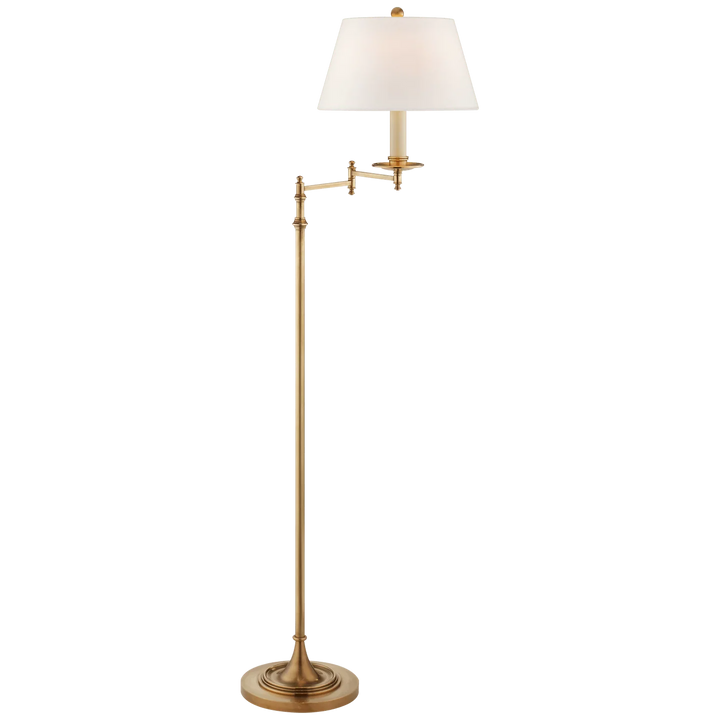 Dorchester Swing Arm Floor Lamp, a premium Functional light by Visual Comfort & Co. Close - up image of its design.