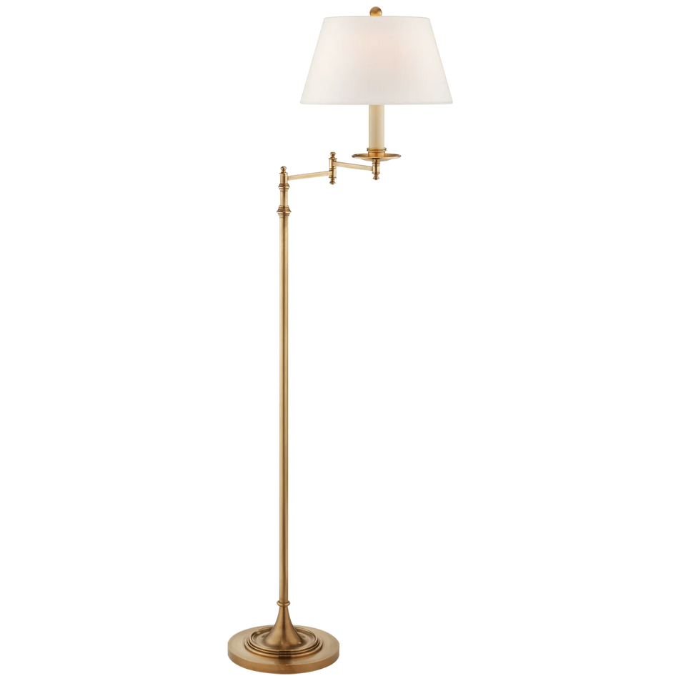 Dorchester Swing Arm Floor Lamp, a premium Functional light by Visual Comfort & Co. Close - up image of its design.