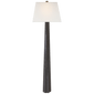 Fluted Spire Floor Lamp in Aged Iron with Linen Shade