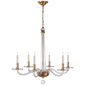 Bernardo Medium Chandelier Antique-Burnished Brass and Clear Glass