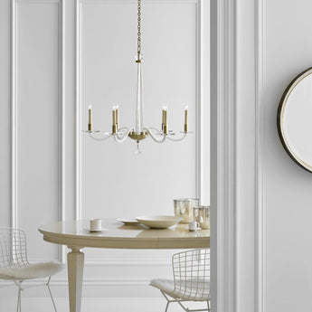 Bernardo Medium Chandelier, a premium Chandelier light by Visual Comfort. Close - up image of its design.