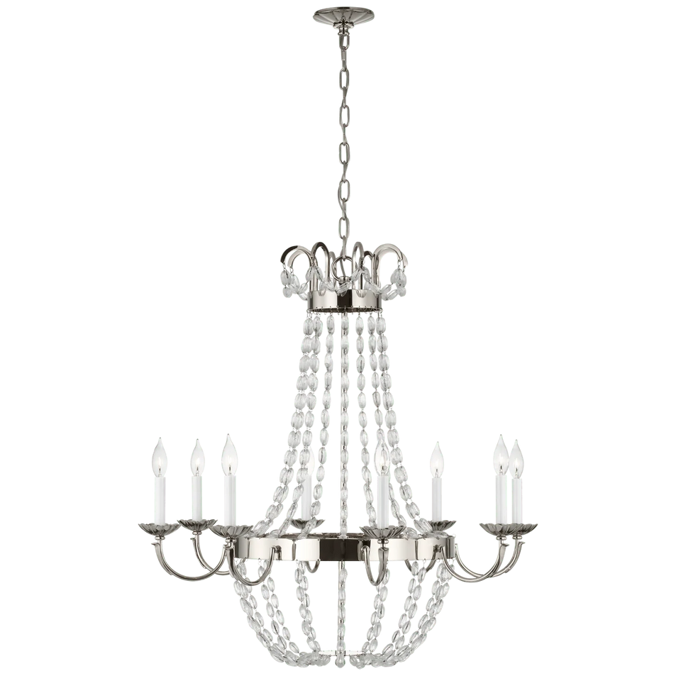 Paris Flea Market Large Chandelier, a premium Chandelier light by Visual Comfort & Co. Close - up image of its design.