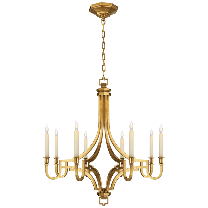 Mykonos Medium Chandelier in Antique-Burnished Brass
