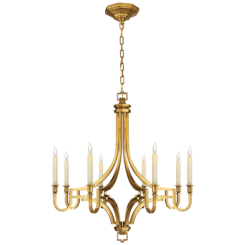 Mykonos Medium Chandelier in Antique-Burnished Brass