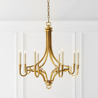 Mykonos Medium Chandelier, a premium Chandelier light by Visual Comfort. Close - up image of its design.