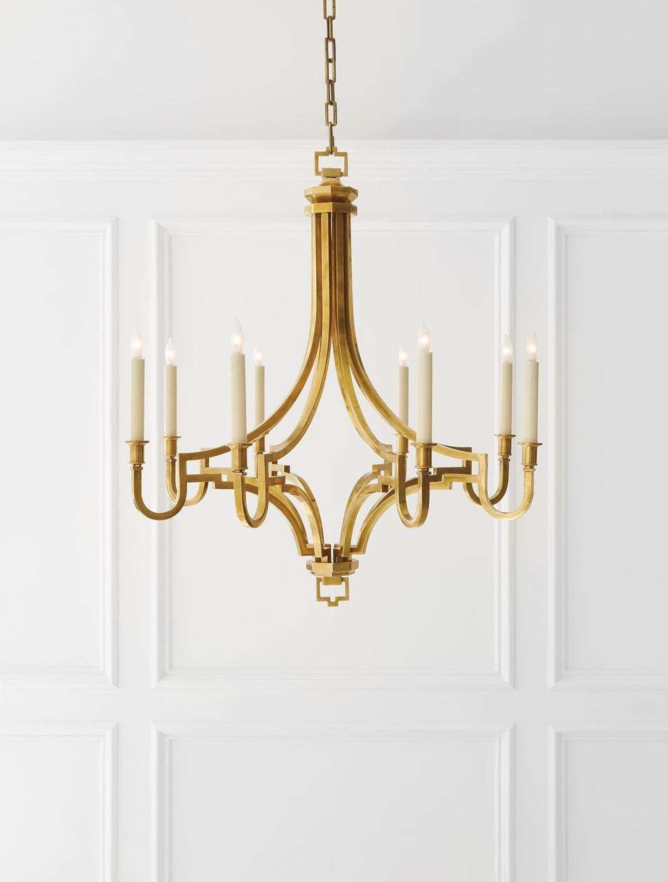Mykonos Medium Chandelier, a premium Chandelier light by Visual Comfort. Close - up image of its design.