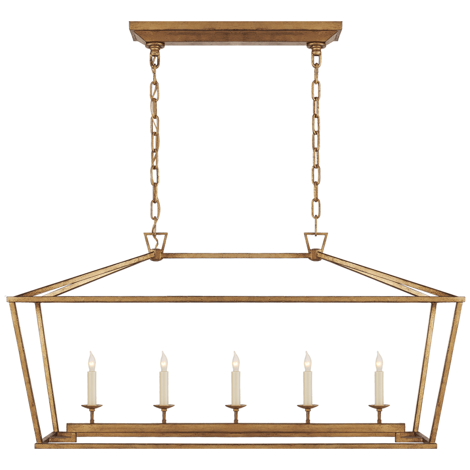 Darlana Medium Linear Lantern in Gilded Iron