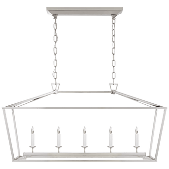 Darlana Medium Linear Lantern in Polished Nickel