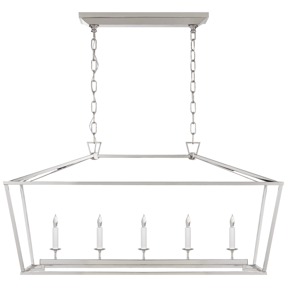 Darlana Medium Linear Lantern in Polished Nickel