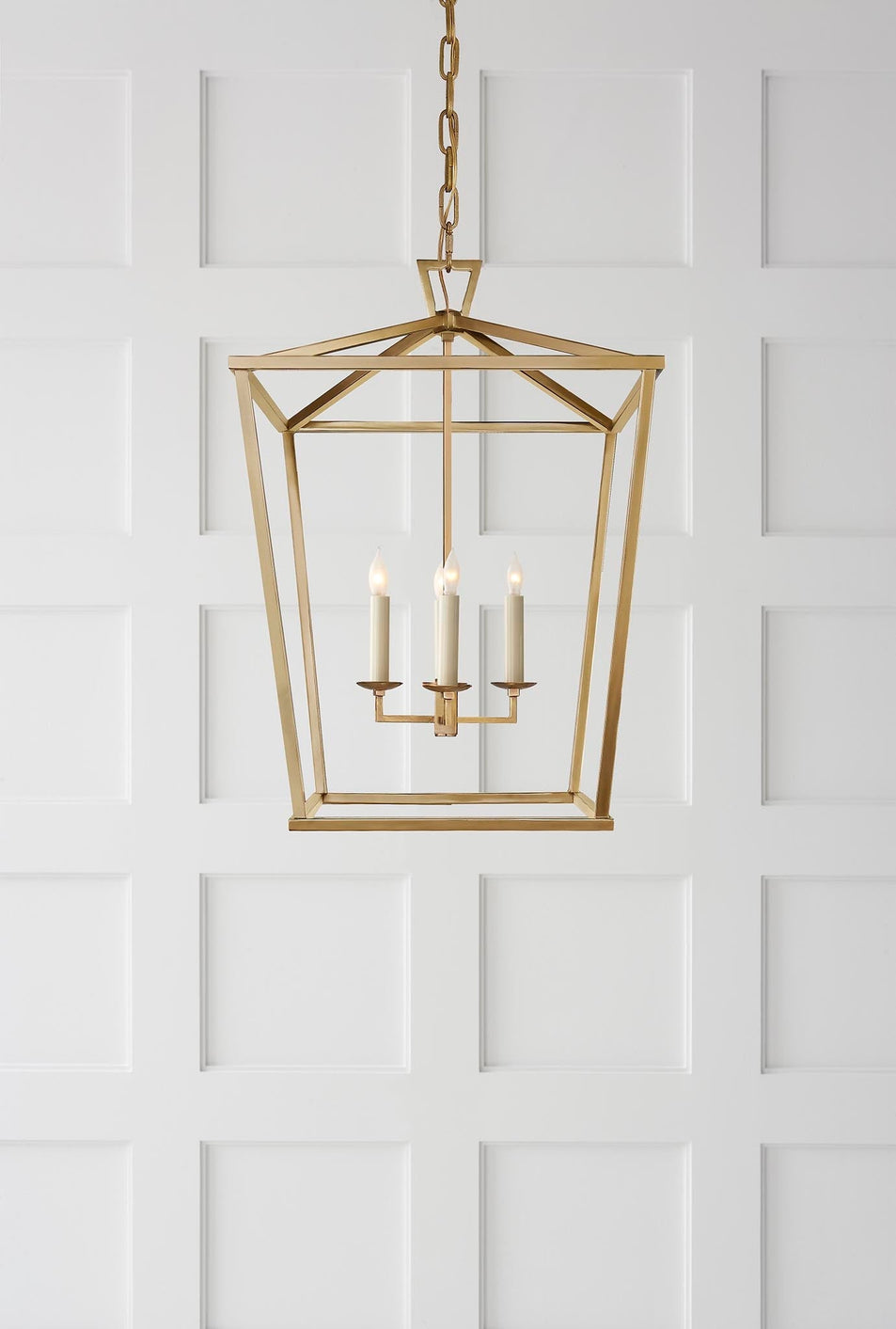 Darlana Medium Lantern, a premium Lantern light by Visual Comfort. Close - up image of its design.