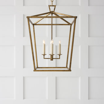 Darlana Medium Lantern, a premium Lantern light by Visual Comfort. Close - up image of its design.