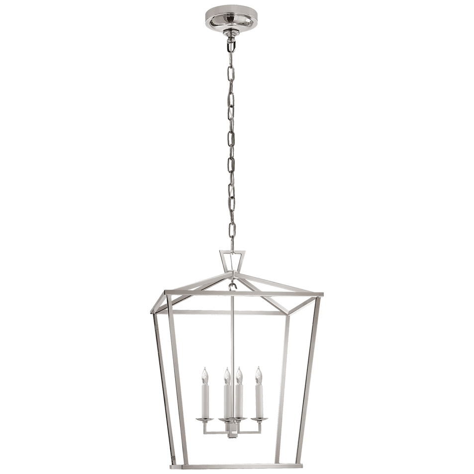 Darlana Medium Lantern in Polished Nickel