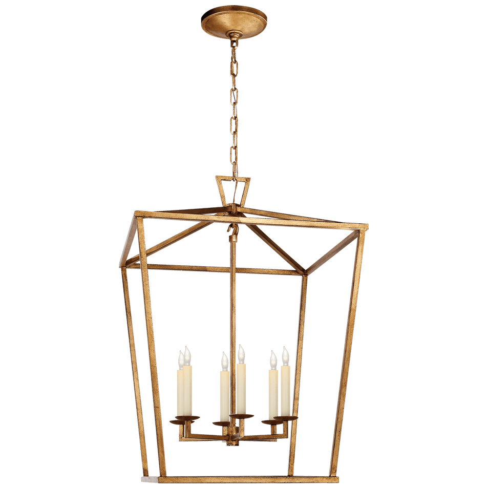 Darlana Large Lantern in Gilded Iron