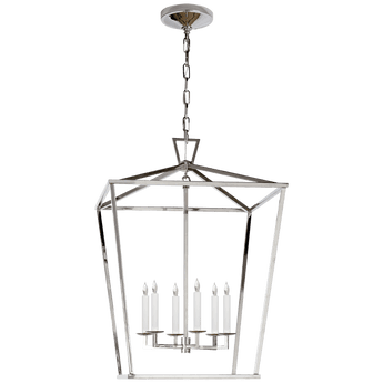 Darlana Large Lantern in Polished Nickel