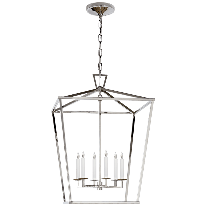 Darlana Large Lantern in Polished Nickel