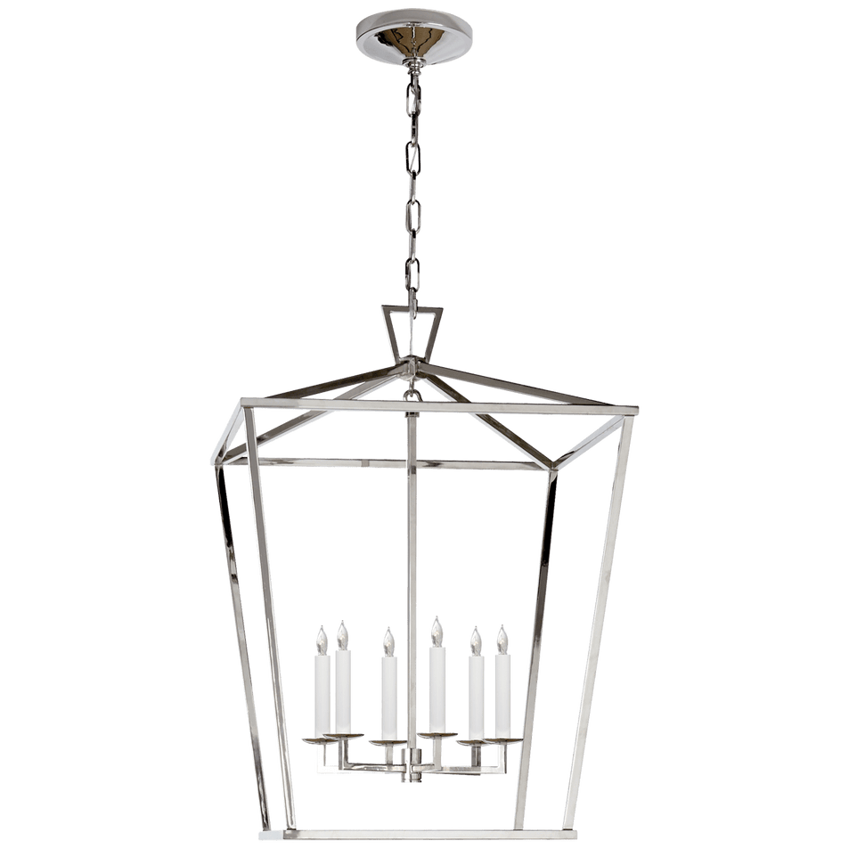 Darlana Large Lantern in Polished Nickel
