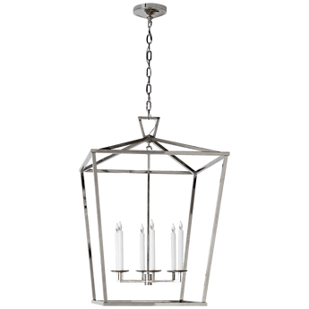 Darlana Extra Large Lantern in Polished Nickel