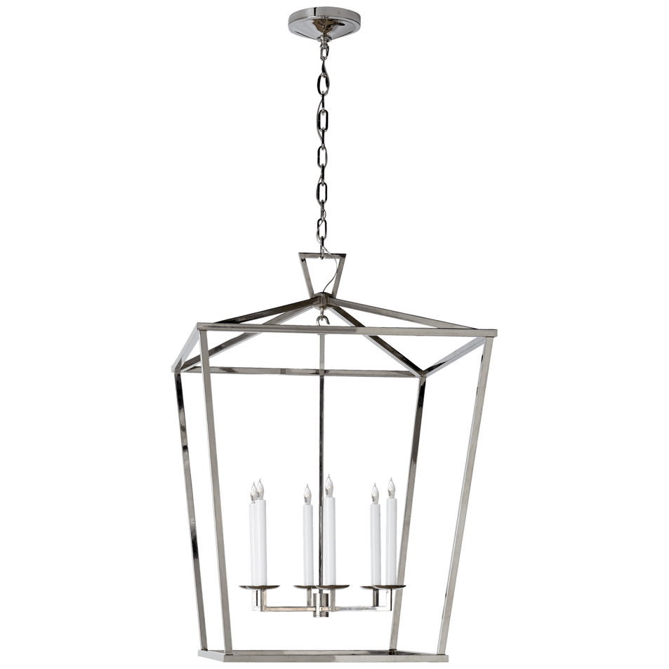 Darlana Extra Large Lantern in Polished Nickel