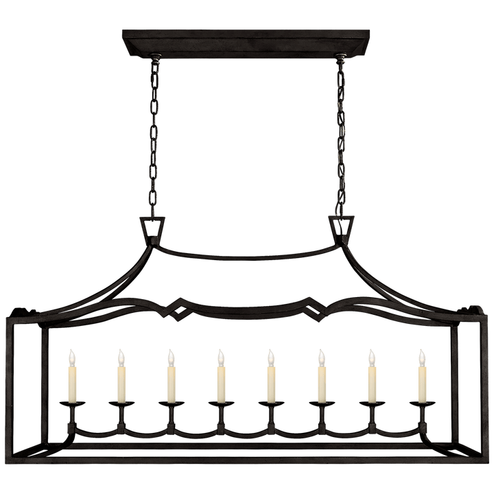 Fancy Darlana Large Linear Pendant, a premium Lantern light by Visual Comfort & Co. Close - up image of its design.