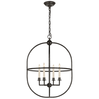 Desmond Open Oval Lantern in Aged Iron