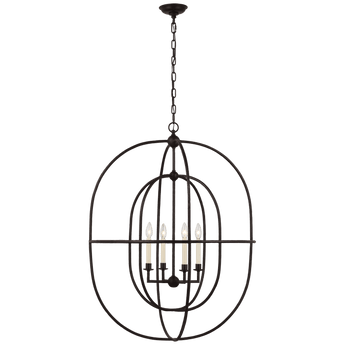 Desmond Open Double Oval Lantern in Aged Iron