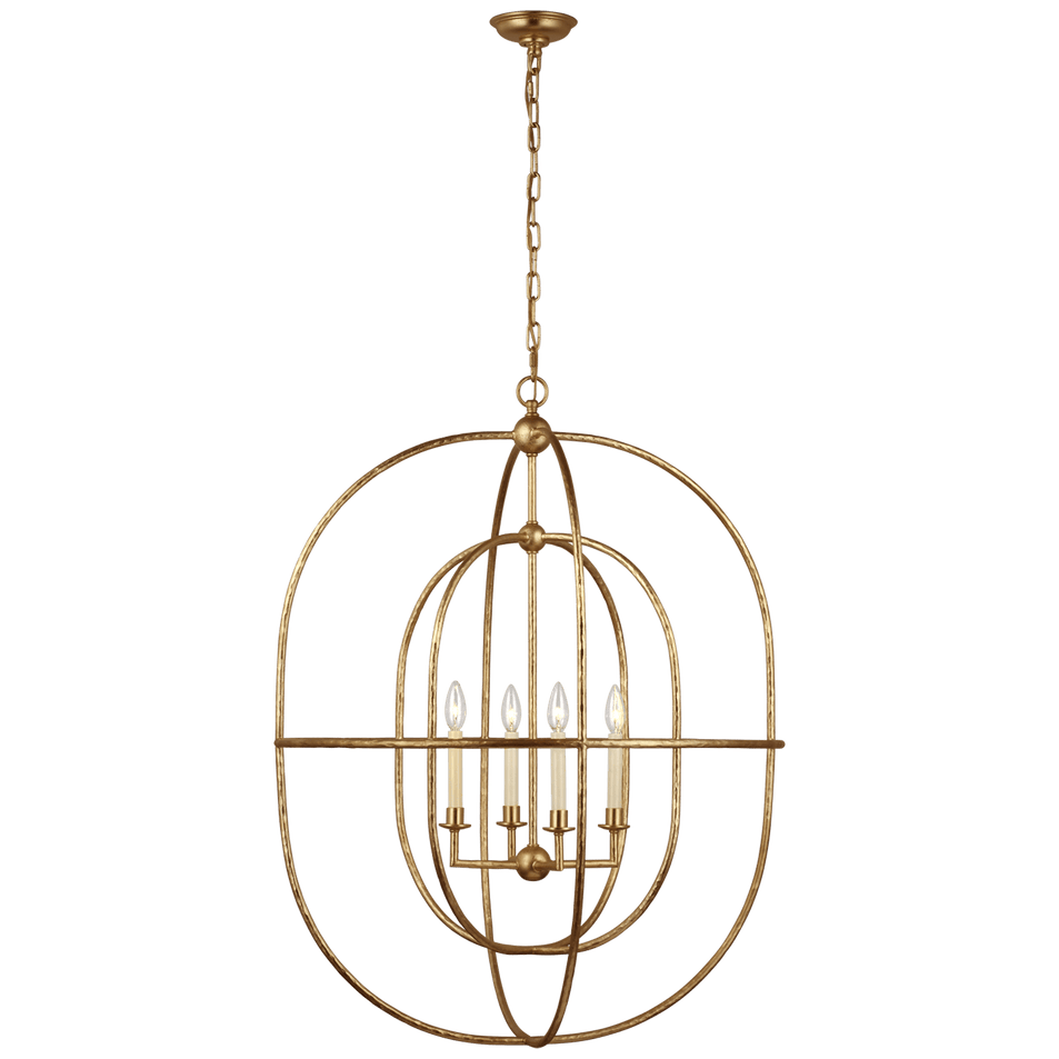 Desmond Open Double Oval Lantern in Gild