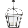 Riverside Large Square Lantern, a premium Lantern light by Visual Comfort & Co. Close - up image of its design.
