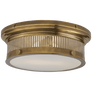 Alderly Small Flush Mount in Antique Brass with White Glass