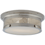 Alderly Small Flush Mount in Polished Nickel with White Glass