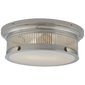Alderly Small Flush Mount in Polished Nickel with White Glass