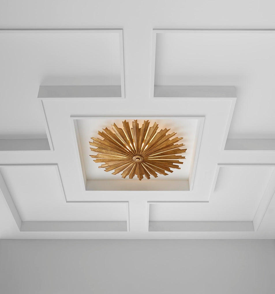Claymore Grande Flush Mount, a premium Flush Mount light by Visual Comfort. Close - up image of its design.