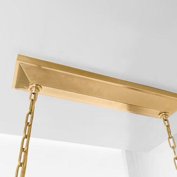 Antigua 54" Linear in Antique-Burnished Brass and Natural Abaca