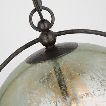 Bayridge Large Pendant in Aged Iron with Antique Mercury Glass