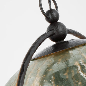 Bayridge XL Pendant in Aged Iron with Antique Mercury Glass