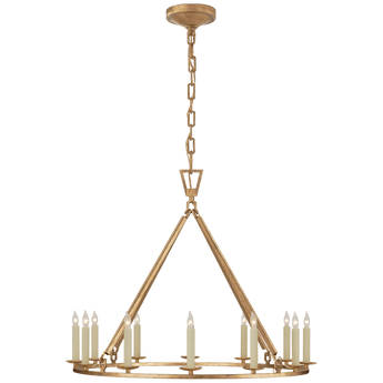 Darlana Medium Single Ring Chandelier in Gilded Iron