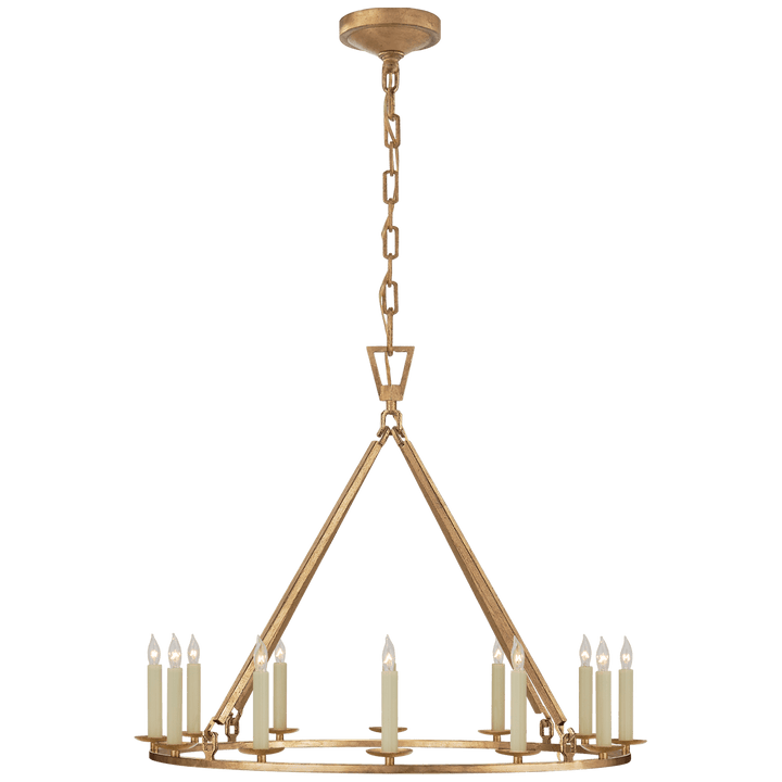 Darlana Medium Single Ring Chandelier in Gilded Iron