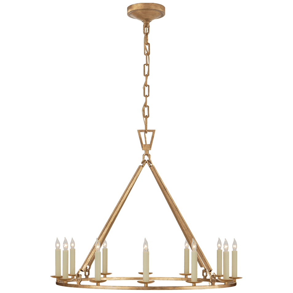 Darlana Medium Single Ring Chandelier in Gilded Iron