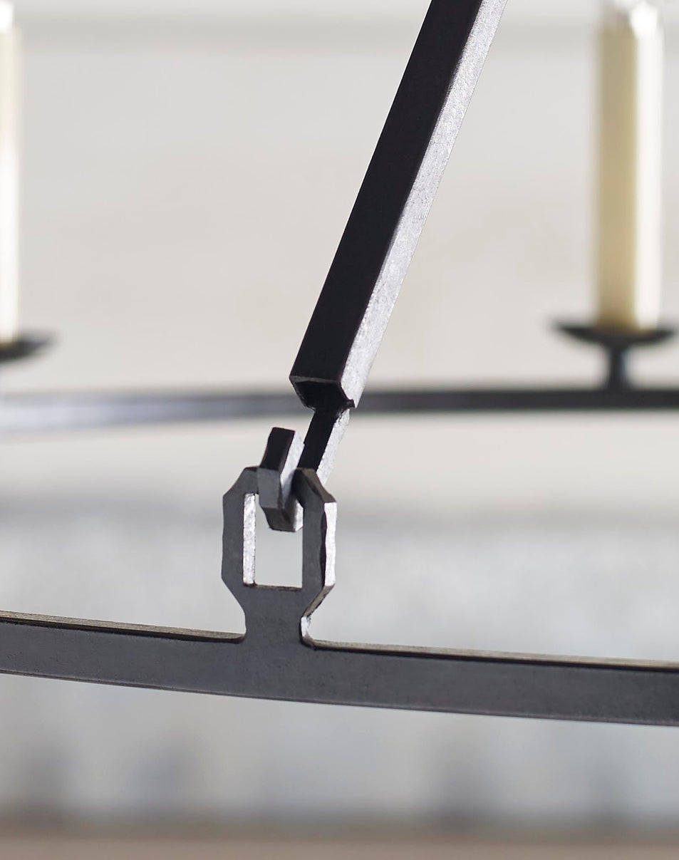 Darlana Large Single Ring Chandelier in Aged Iron