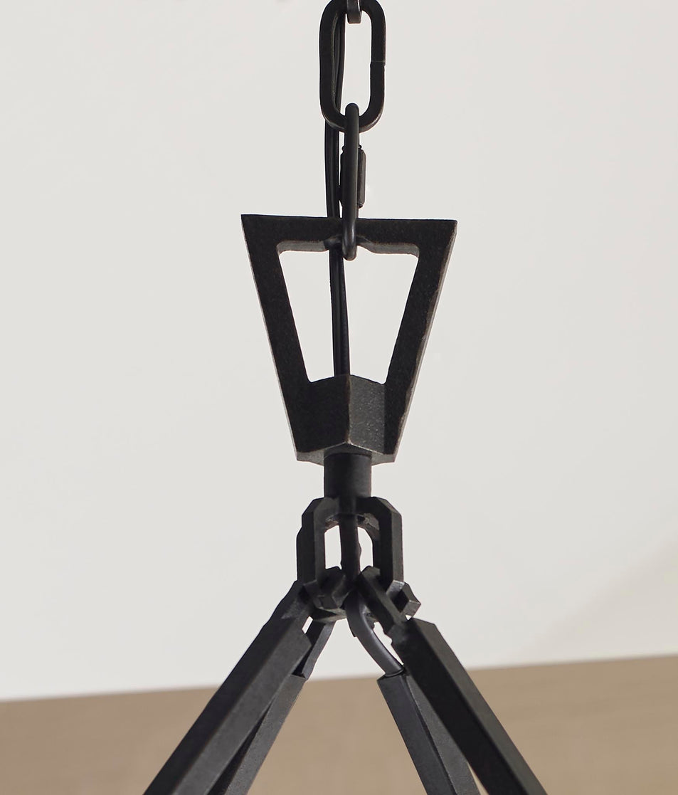 Darlana Large Single Ring Chandelier in Aged Iron