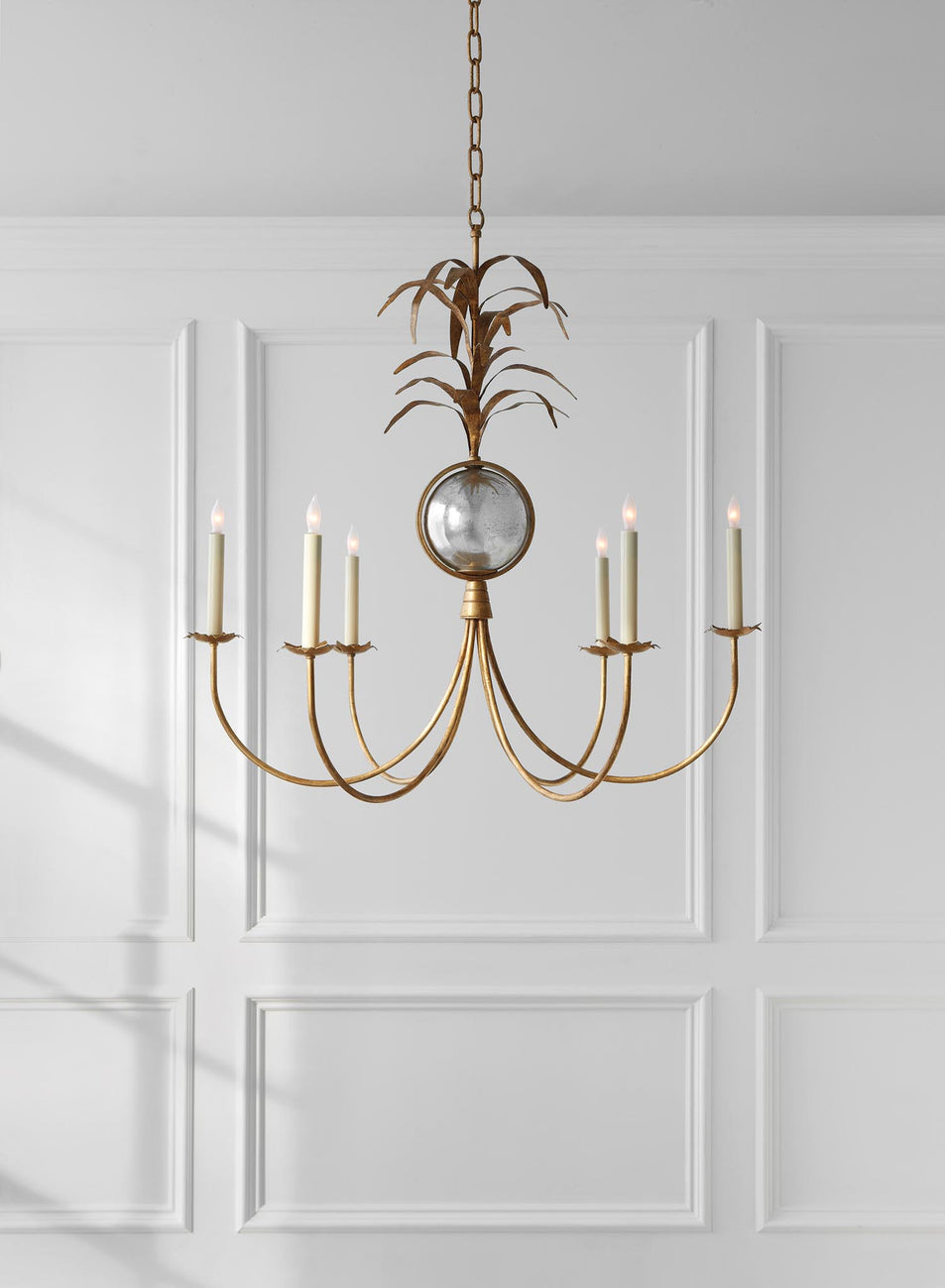 Gramercy Medium Chandelier, a premium Chandelier light by Visual Comfort. Close - up image of its design.
