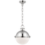 Polished Nickel / white-glass