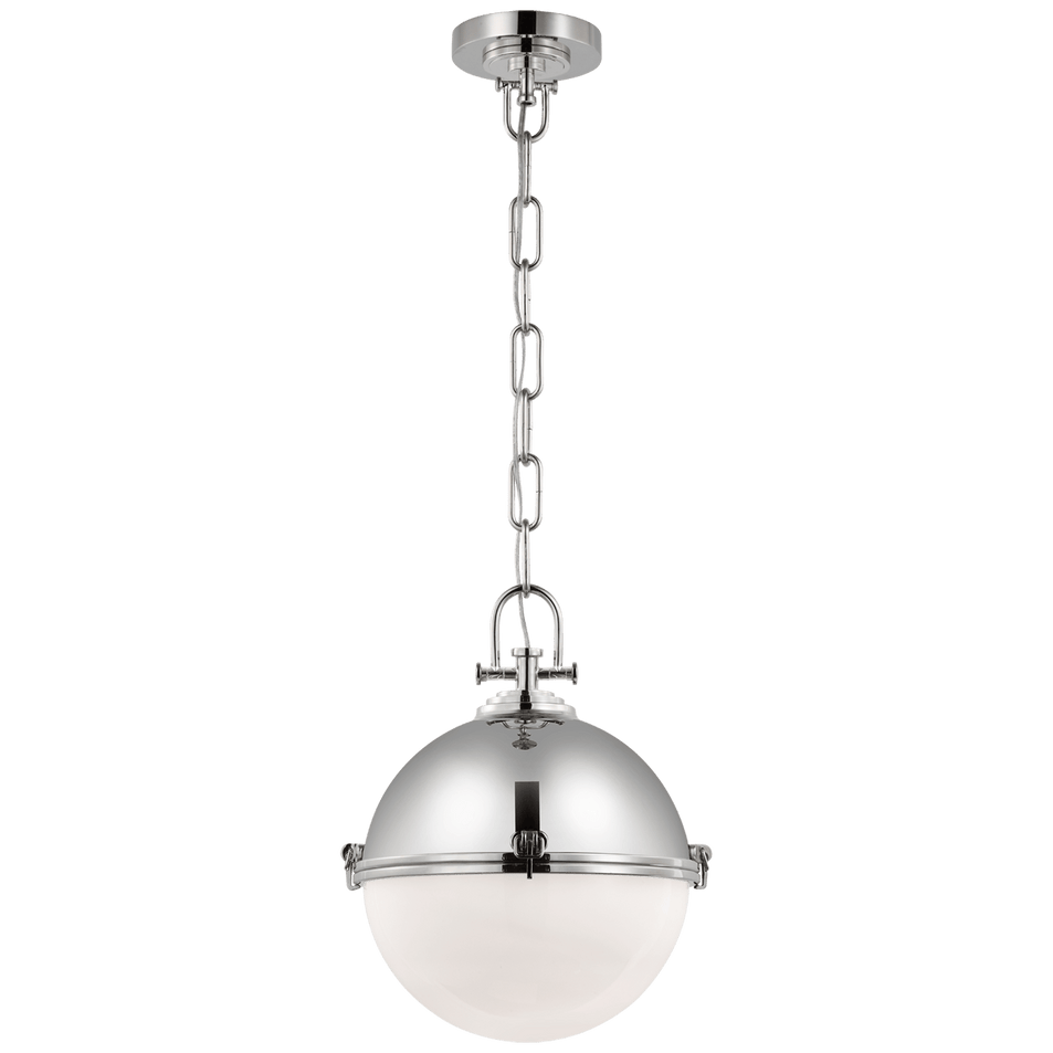 Adrian Large Globe Pendant, a premium Pendant light by Visual Comfort & Co. Close - up image of its design.