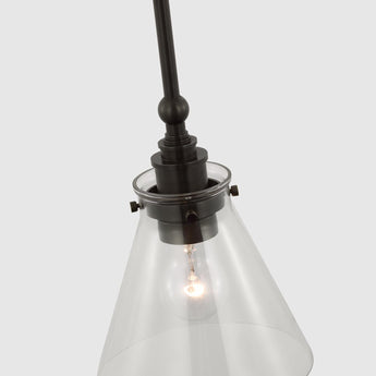 Parkington 9" Pendant in Bronze with Clear Glass